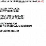 Red voznje saobracajnog preduzeca 